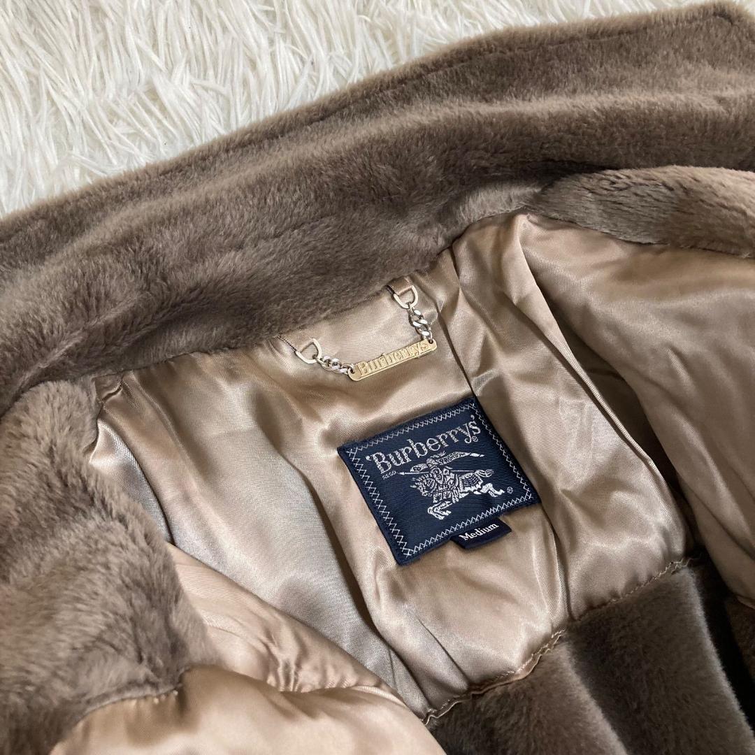 16563✨バーバリーズ 肉厚 ラムウール フェイクムートン ボアロングコート