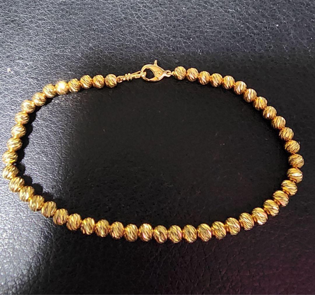 k18 ゴールド　ブレスレット 約19cm カットミラー　シャンデリア　金