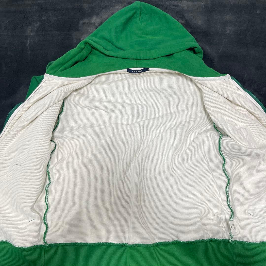 BEAMS グリーンフーディー パーカー old