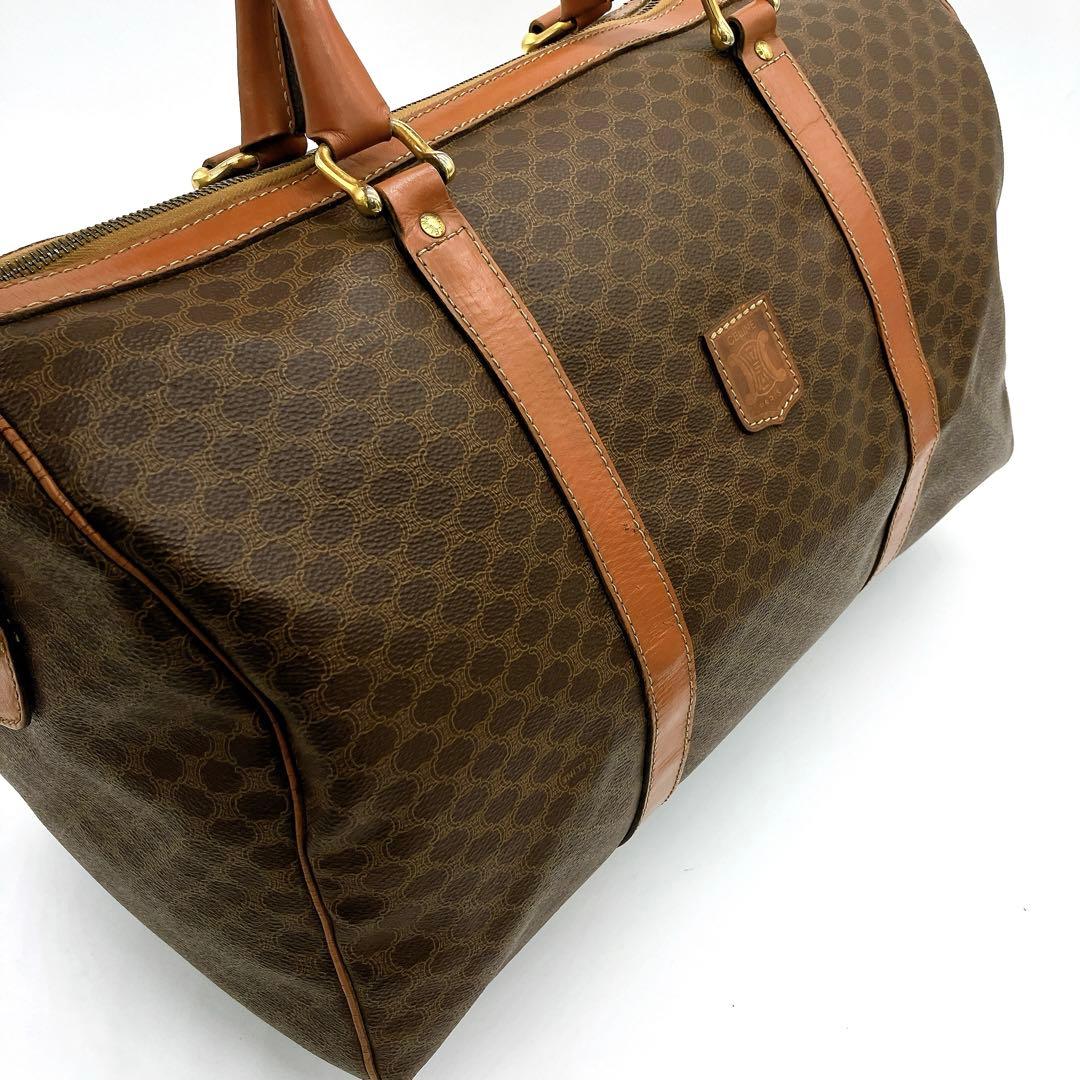 【CELINE】2wayバッグ　ボストンバッグ　マカダム柄　ダークブラウン