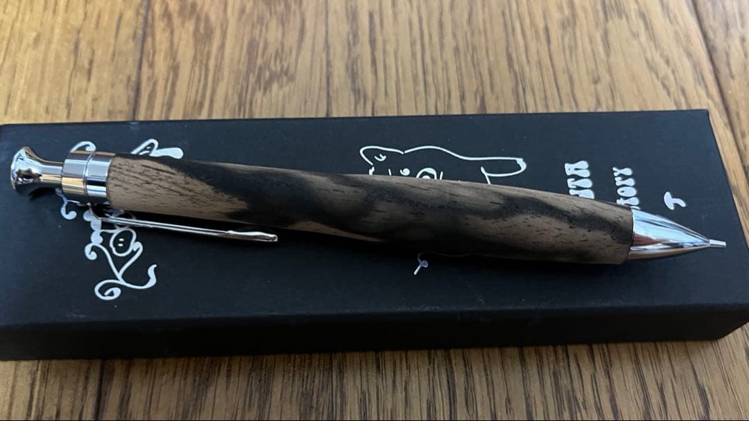 (値下げ交渉◯)こぶた工房　黒柿孔雀杢　シャープペンシル