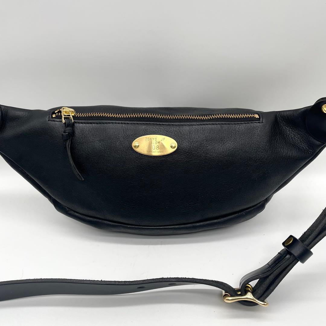 SLOW スロウ ルボーノ ファニーパック レザー ボディバッグ ブラック
