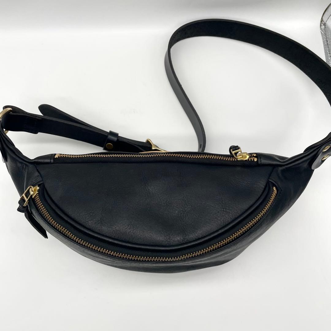 SLOW スロウ ルボーノ ファニーパック レザー ボディバッグ ブラック