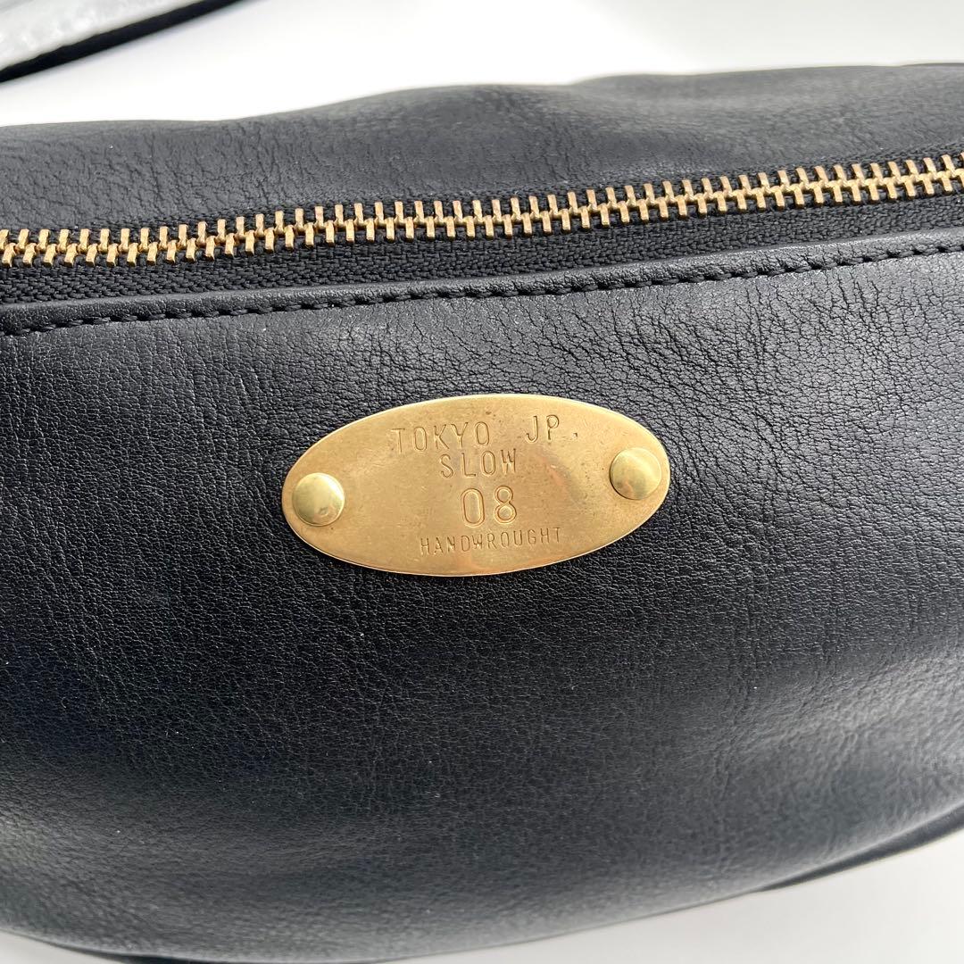 SLOW スロウ ルボーノ ファニーパック レザー ボディバッグ ブラック