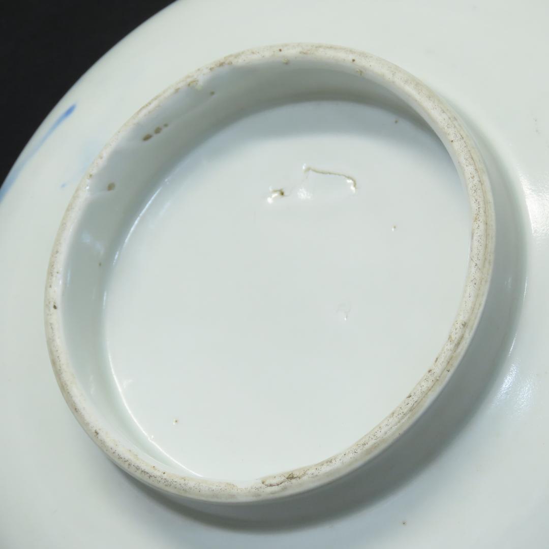 ⭕412 古伊万里 染付 大小平鉢 二ツ鉢 花鳥文 明治時代