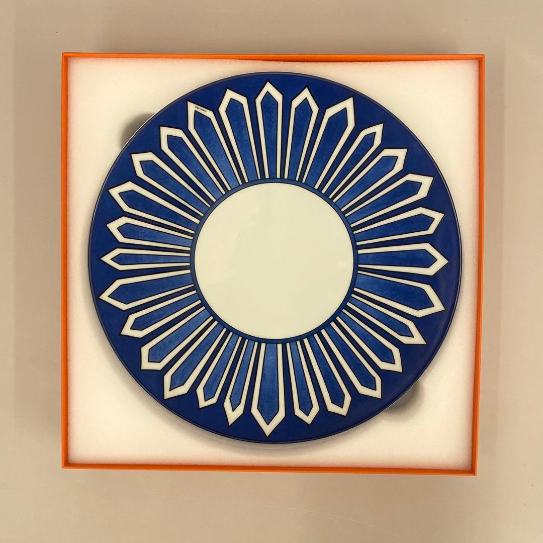 エルメス ディナープレート 《 ブルーダイユール 》 青 直径27.5㎝ 未使用