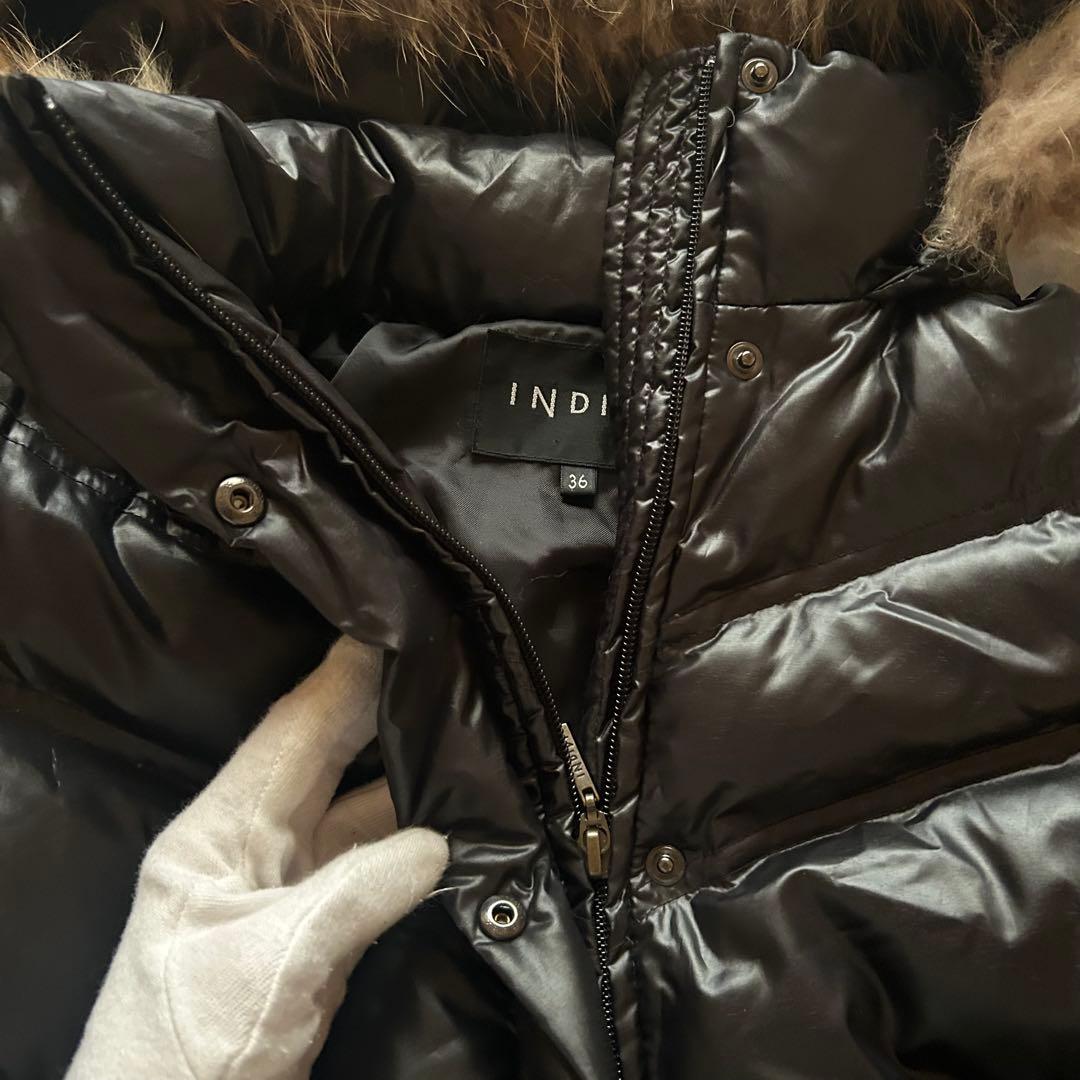 ジャケット・アウター grunge hood fur down jacket y2k black