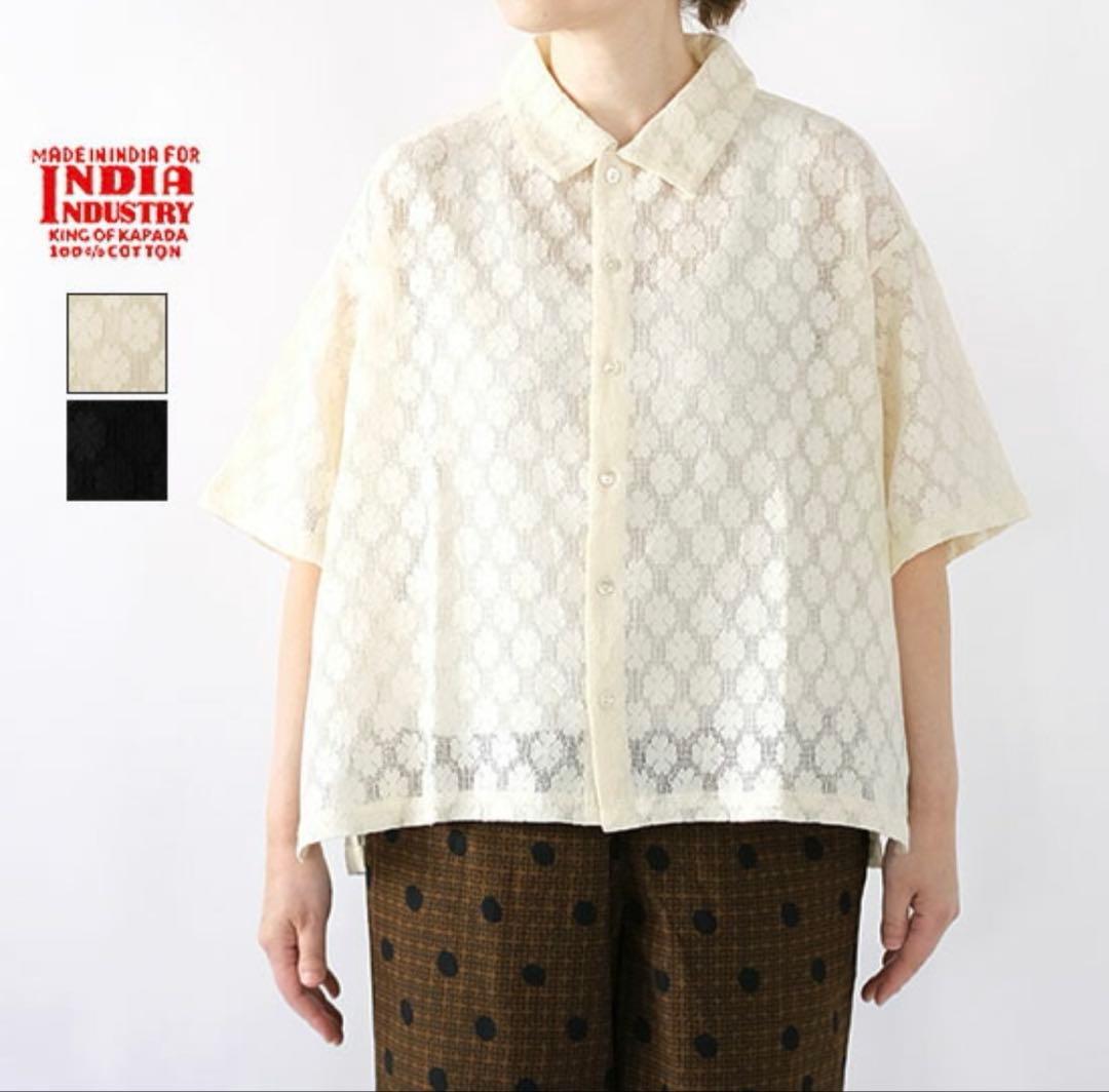 【値下げ】INDIA INDUSTRY レース編みシャツ
