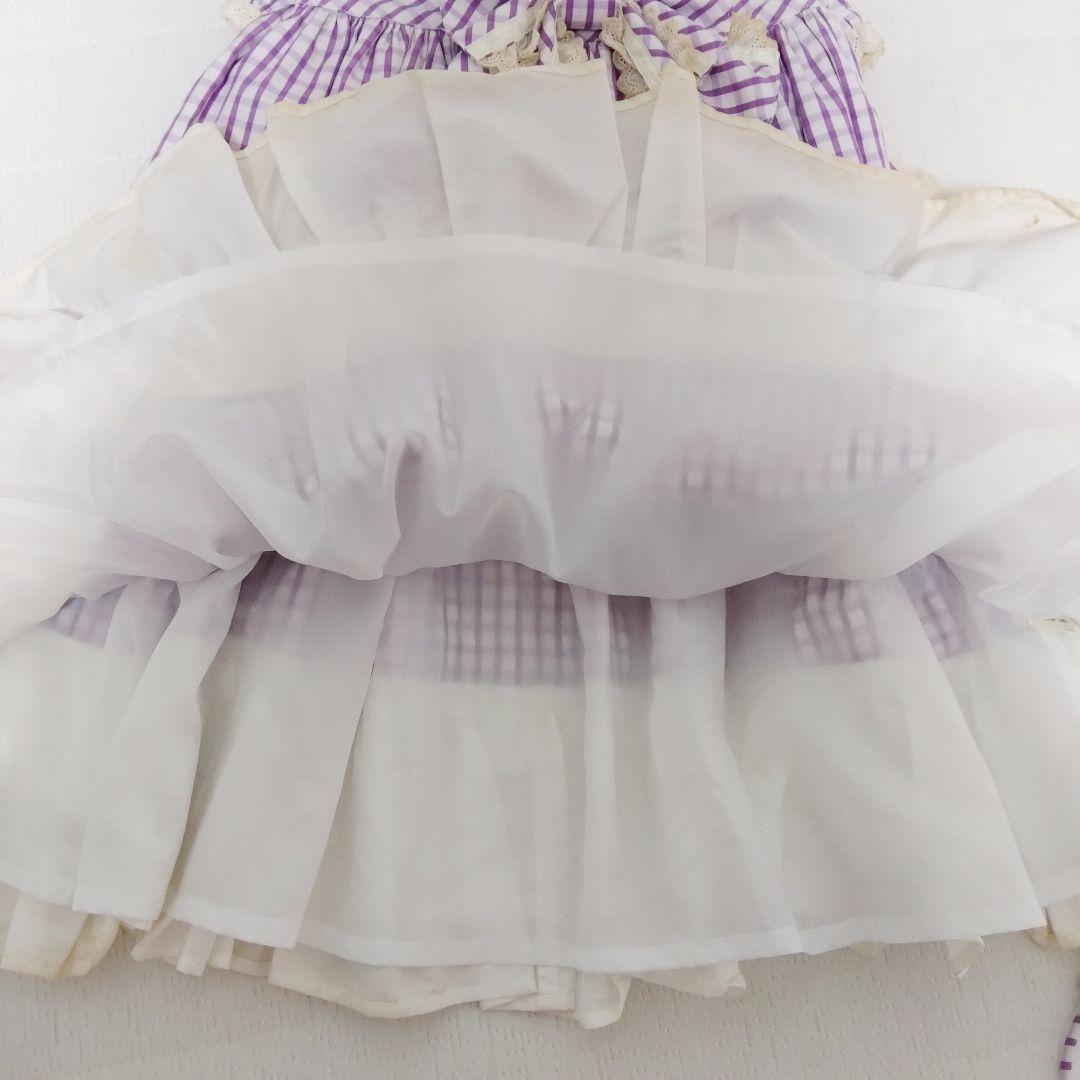 難有 ベイビーザスターズシャインブライトJSK パープル チェック カチューシャ