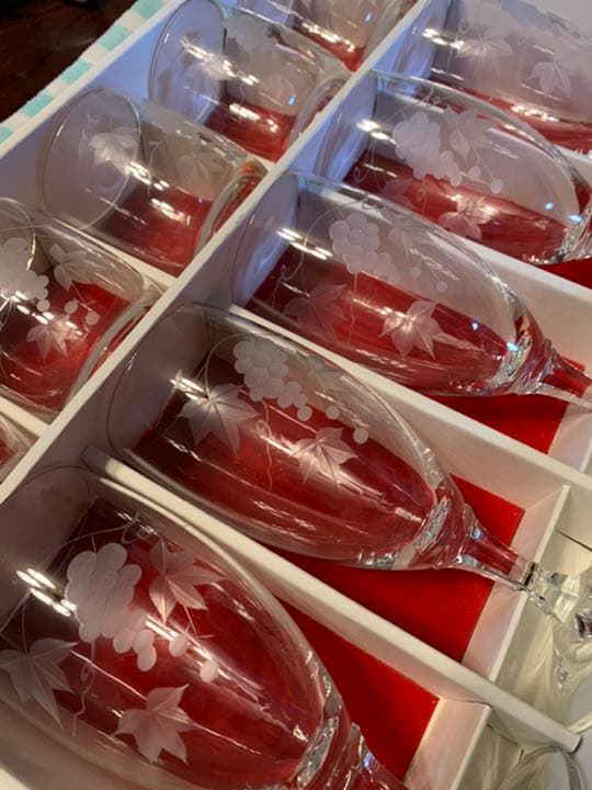 【新品未使用】HOYA保谷クリスタル 10個_珍しいぶどう柄