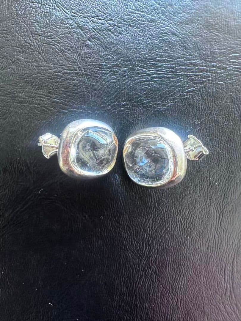 TEN（テン）オープンオーバル ピアス SV925（SILVER×CLEAR）