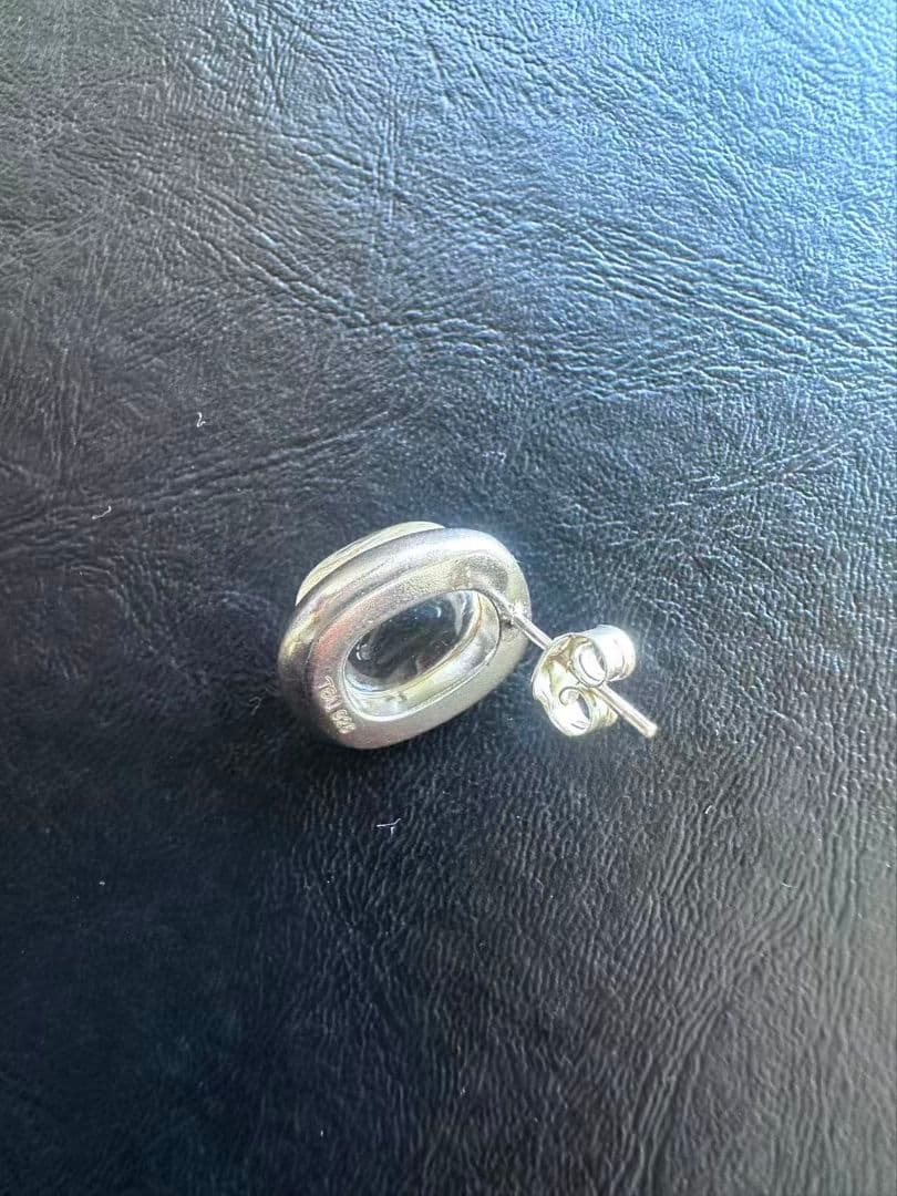 TEN（テン）オープンオーバル ピアス SV925（SILVER×CLEAR）