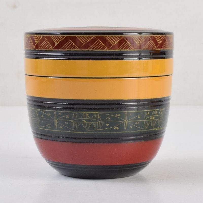 茶道具　中村湖彩作　唐物　独楽棗　共布共箱　V　9191