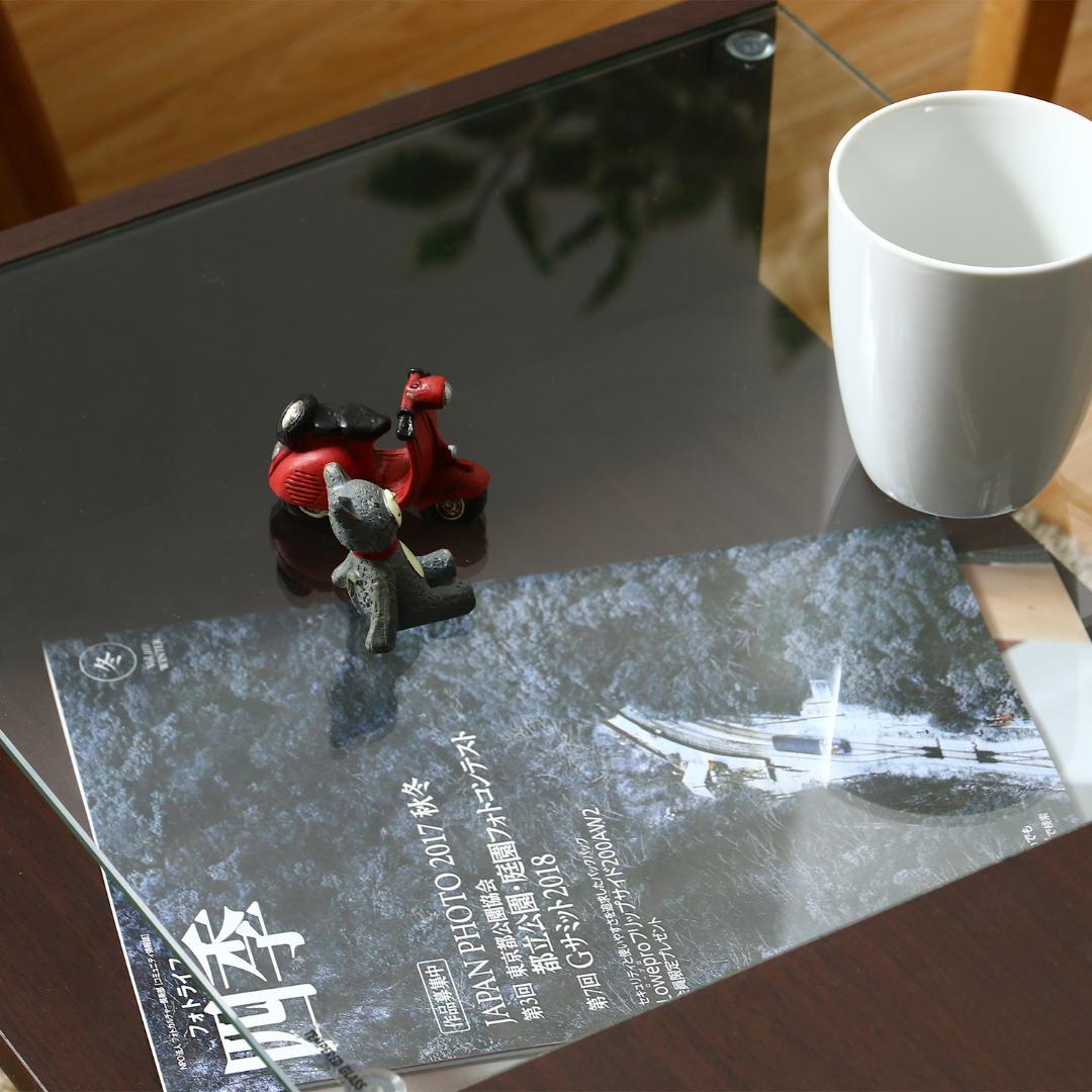 デザイン取手ローテーブル ダークブラウン W80