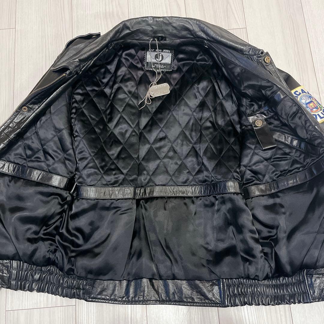 80s 激渋 日本製 ホースハイド A-2 ポリスマンジャケット シカゴポリス