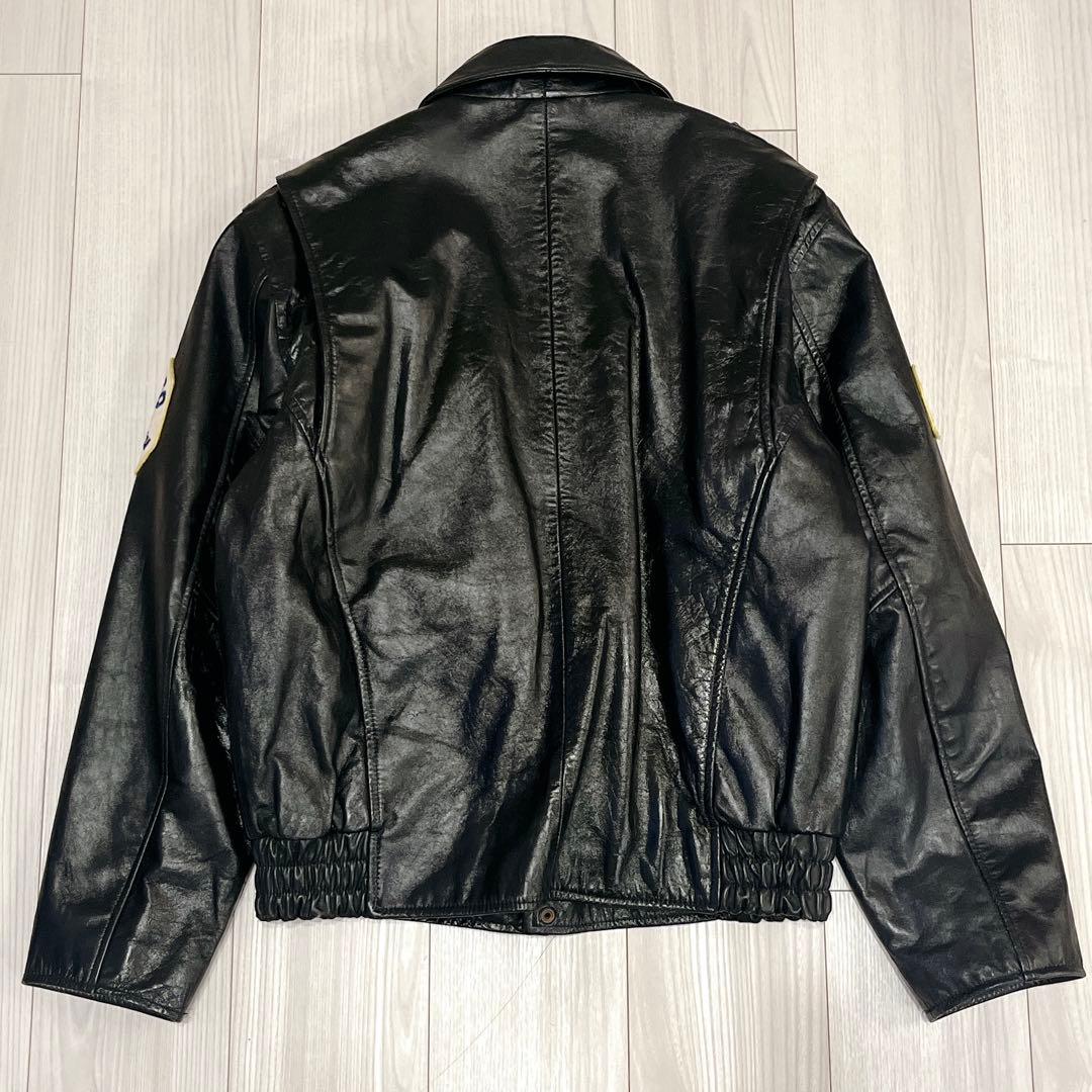 80s 激渋 日本製 ホースハイド A-2 ポリスマンジャケット シカゴポリス