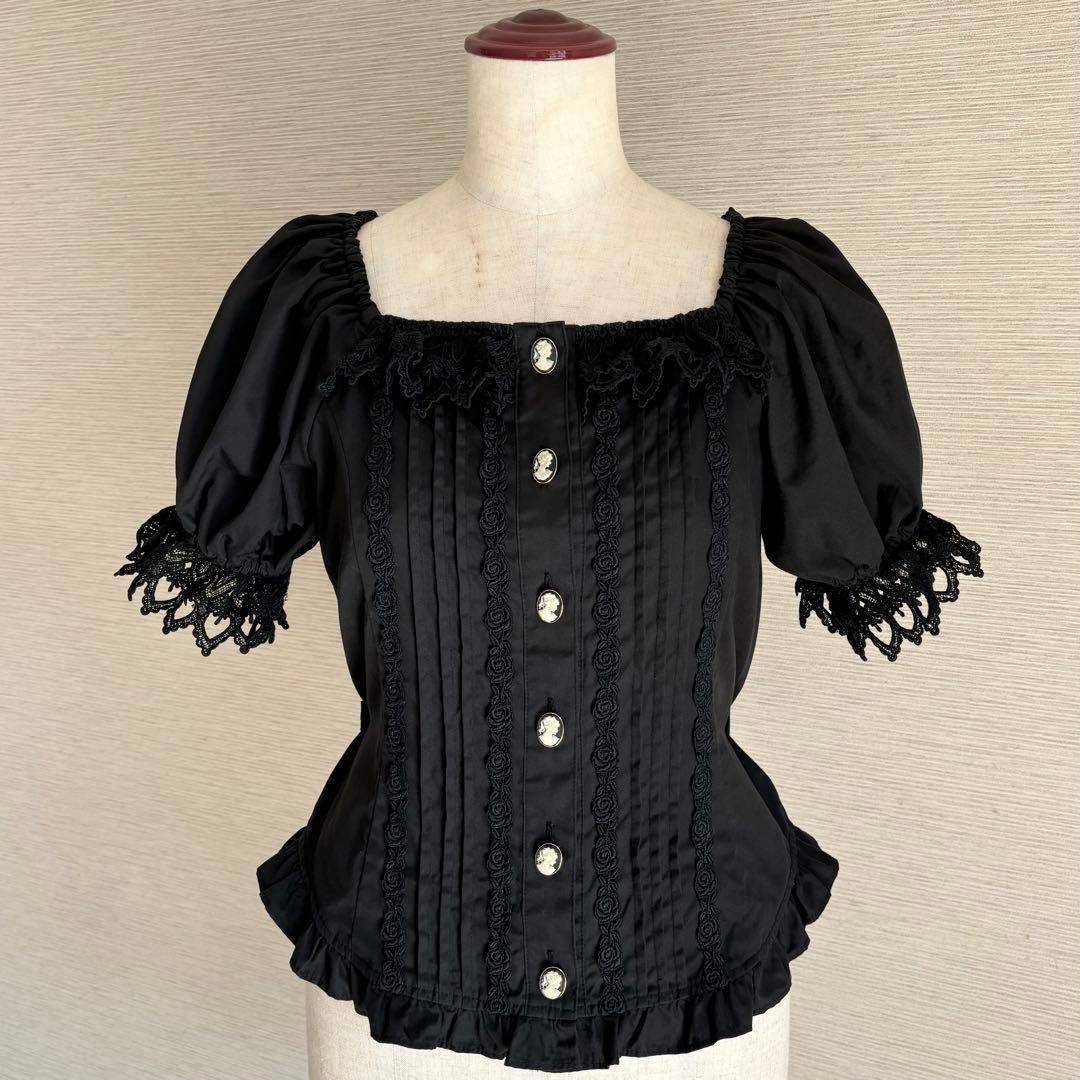 【レア】Innocent World カメオボタン スクエアネックブラウス