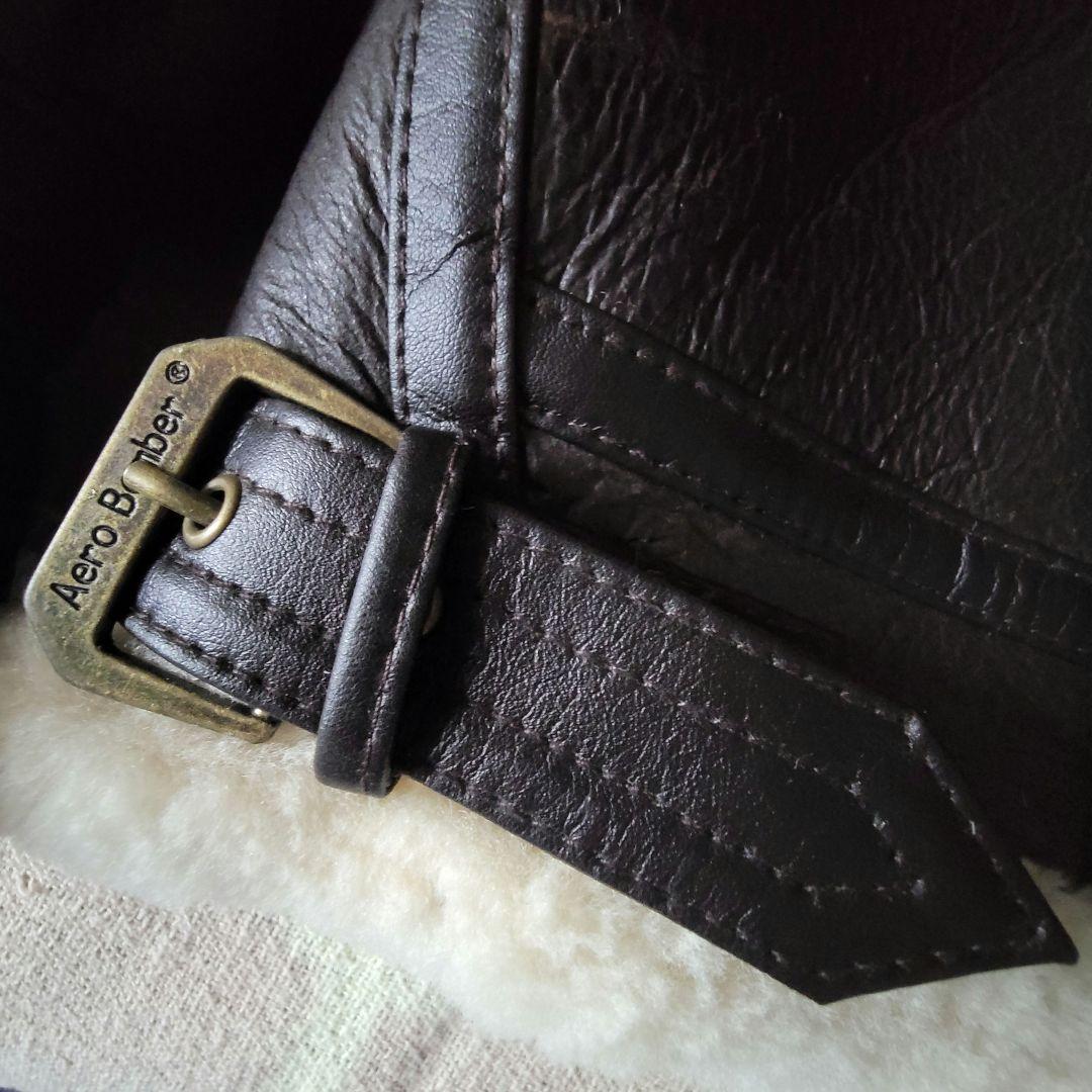 B-3　フライトジャケット　羊ムートン　 ダークブラウン　L　美品