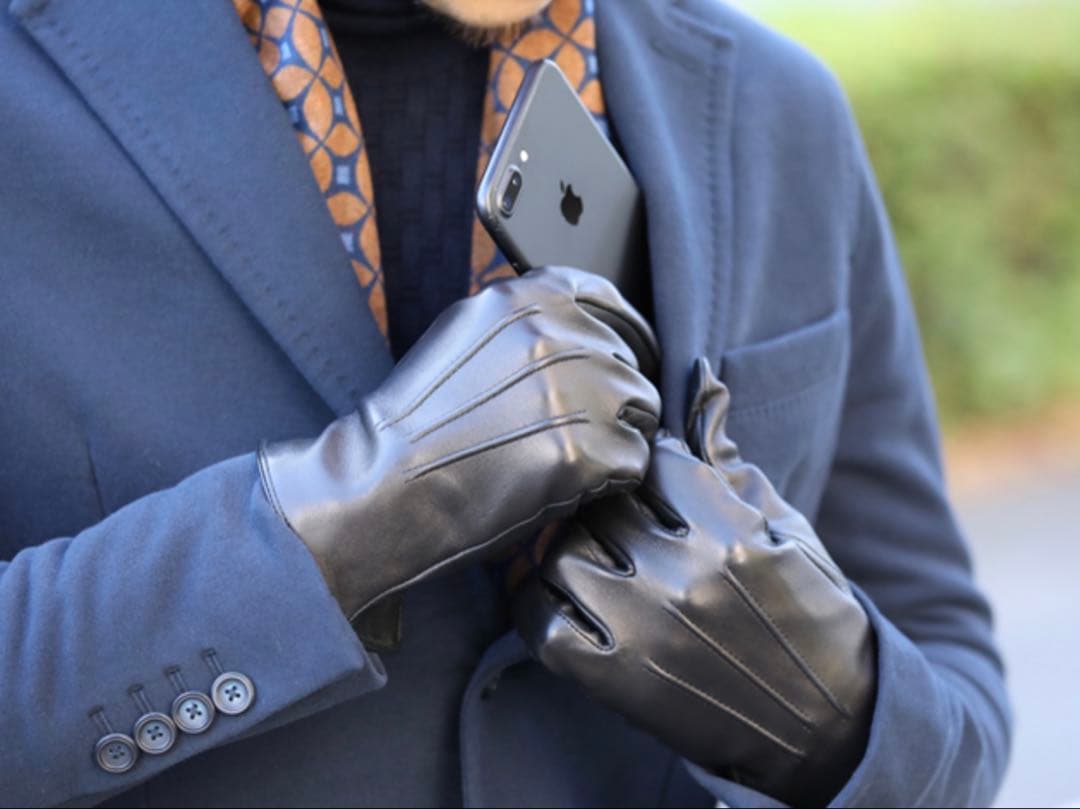 DENTS（デンツ）ヘアシープグローブ　スマホ対応　ブラック　サイズ7