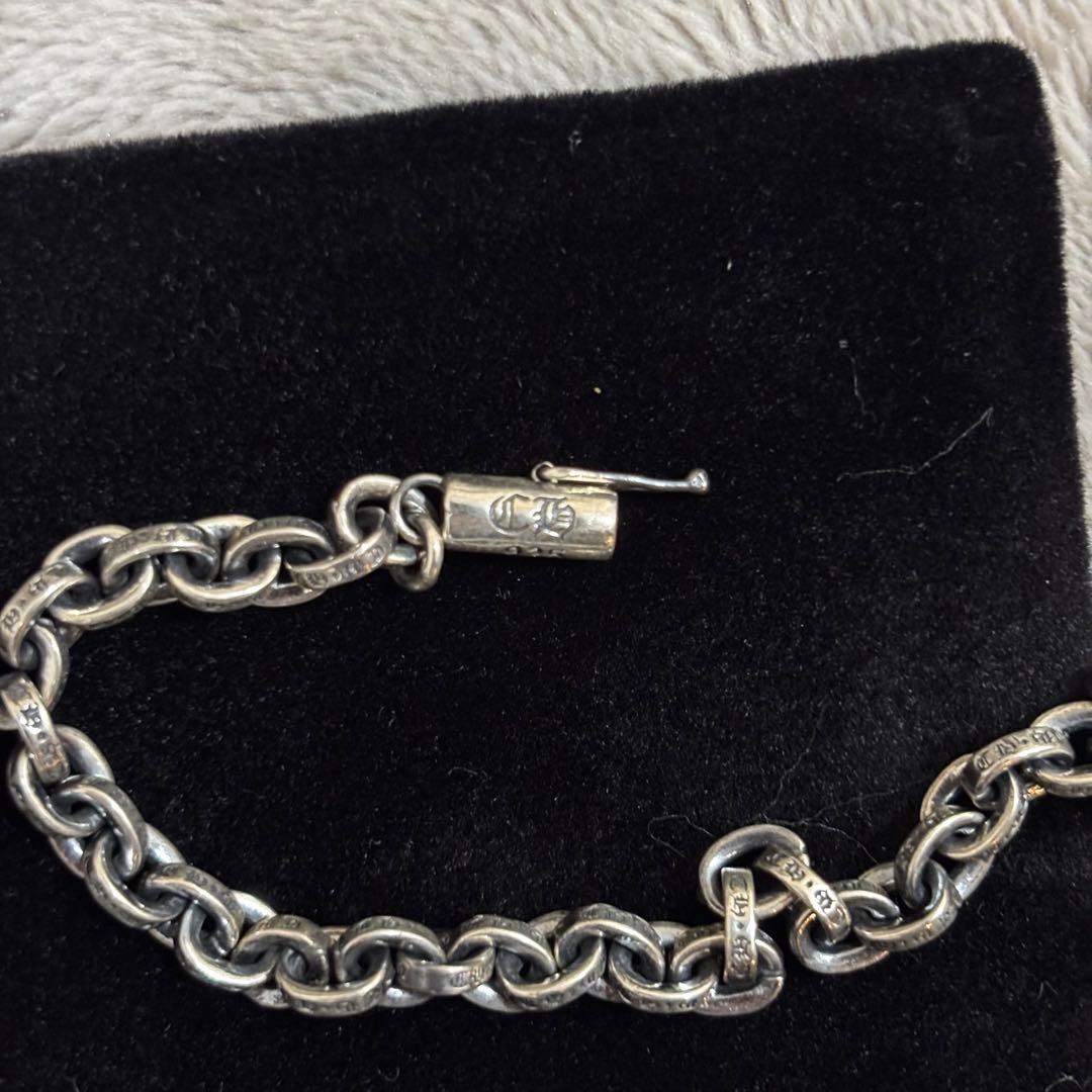 クロムハーツ　ペーパーチェーン シルバーブレスレット　メンズ7インチ