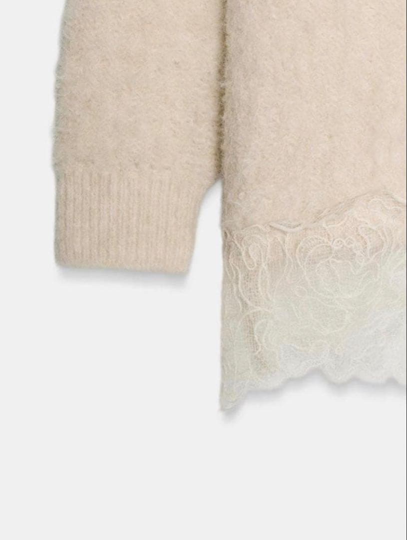 ZARA ザラ レースコンビニットセーター S