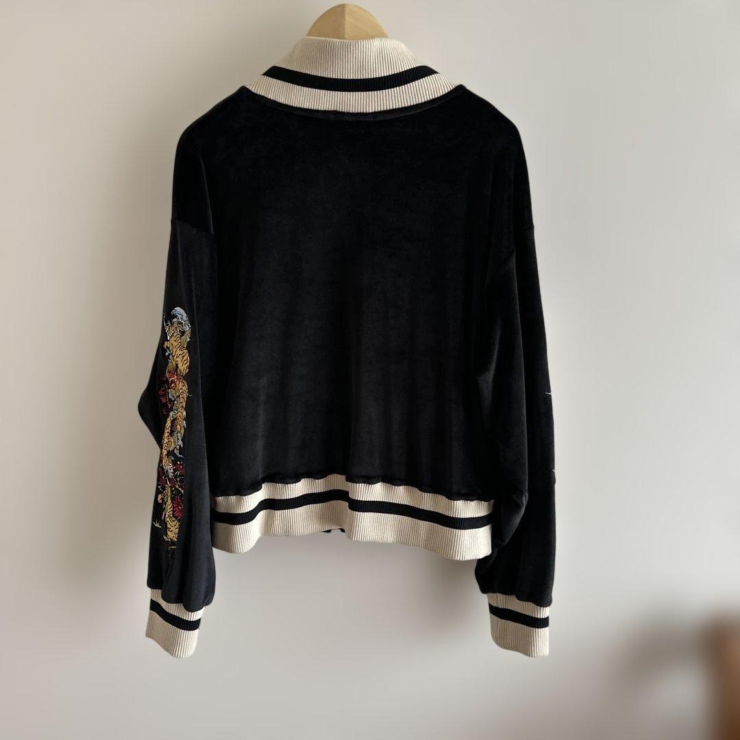 チュウカタベタイ　ベロアスカジャン　メンズXLサイズ