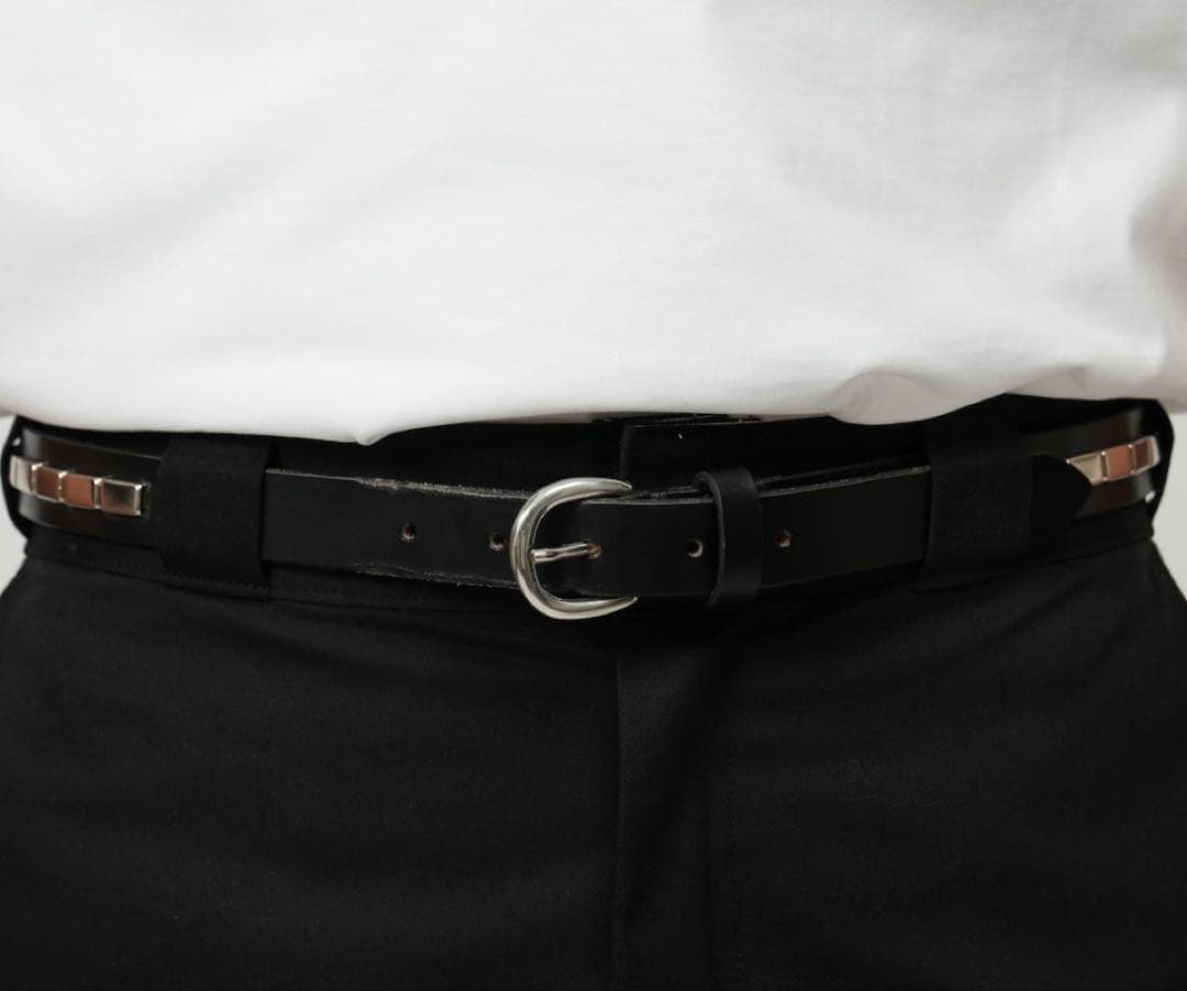 DECI Bridle studs narrow belt OVY Sサイズ