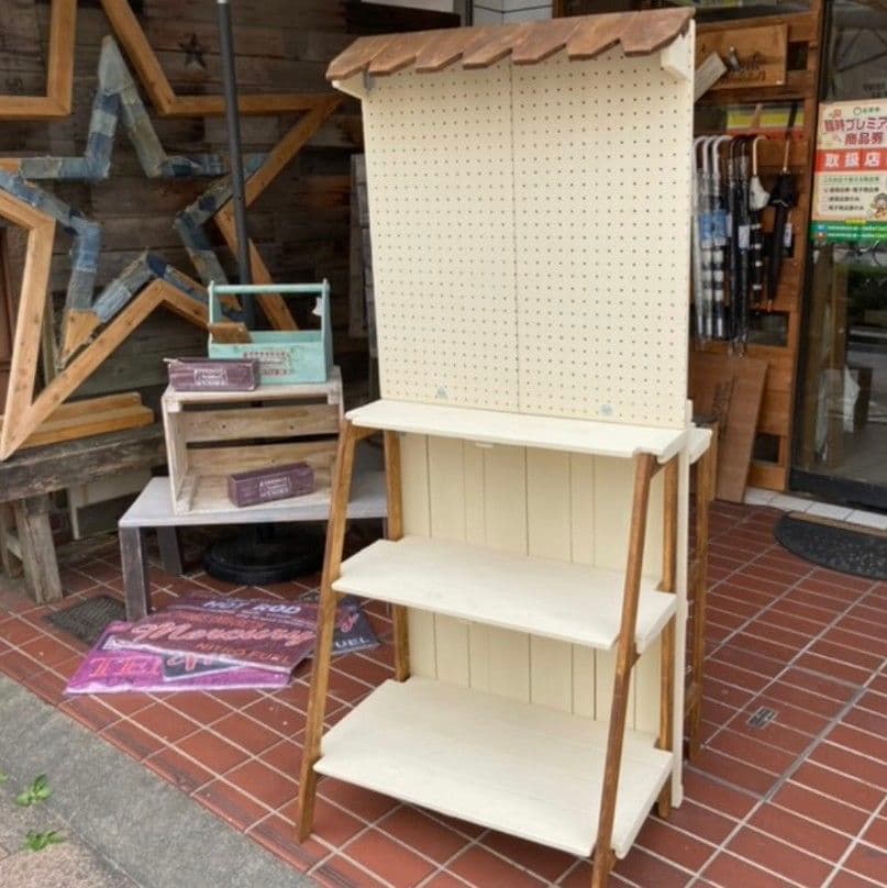 3段ラック屋根付き　ハンドメイドマルシェ折り畳み什器