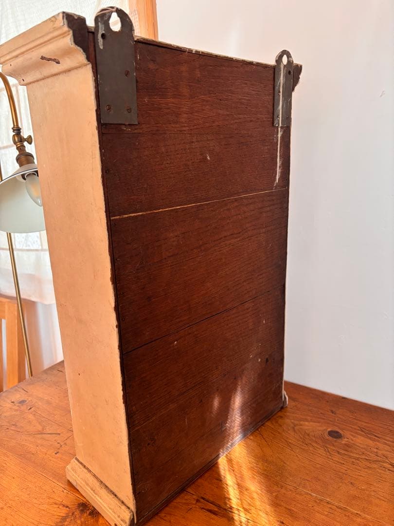 フランス　ブロカント　木製キャビネット 鏡付き　アンティーク