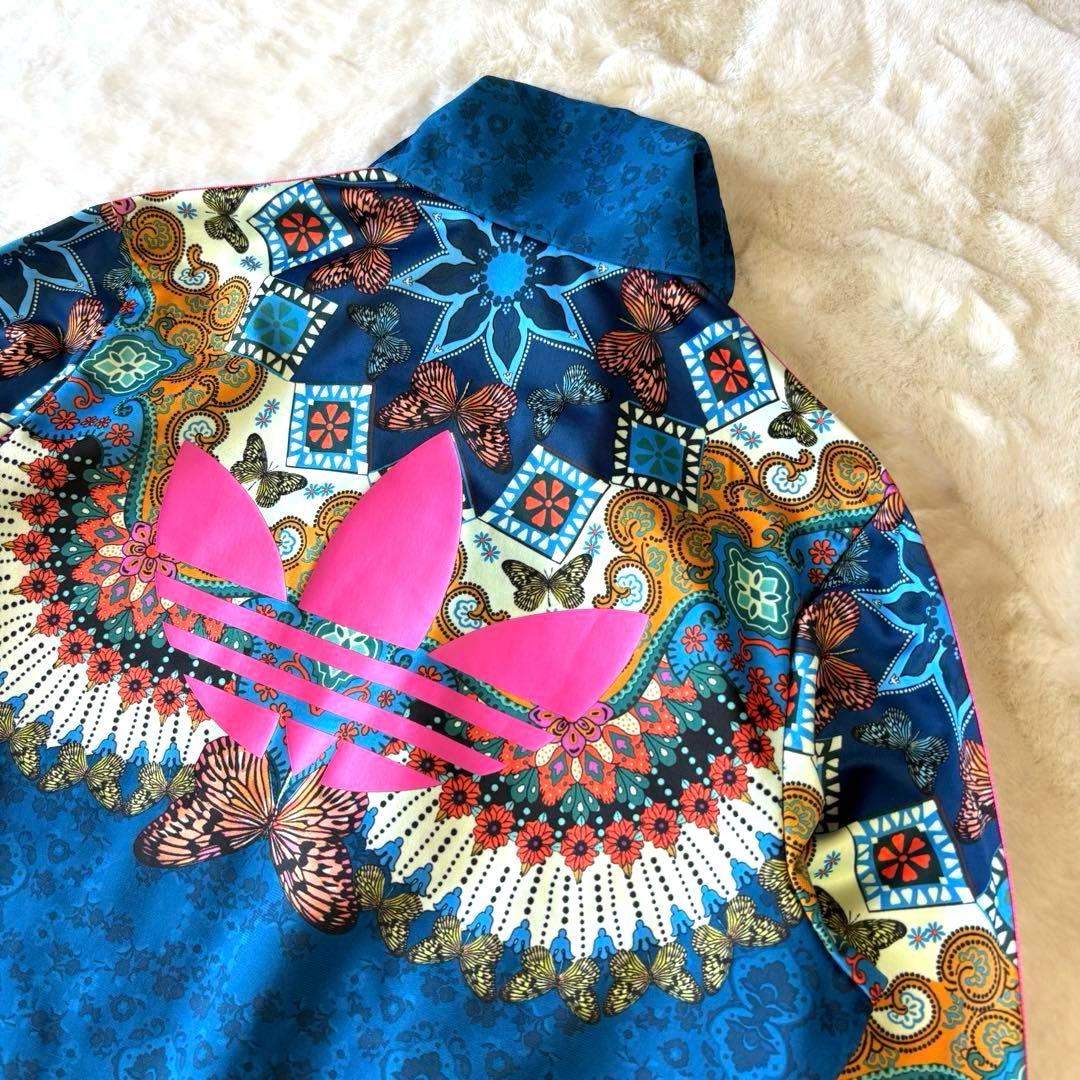 adidas アディダス　L トラックジャケット　ファイヤーバード￼ 総柄　ロゴ