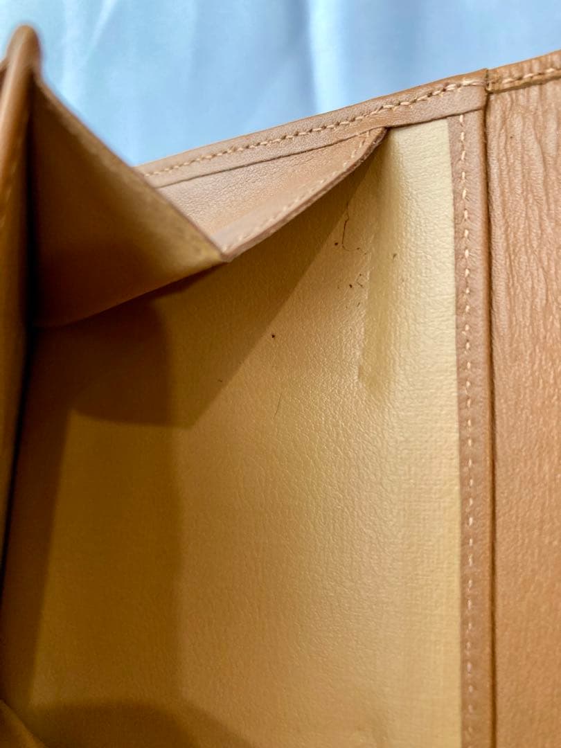 セリーヌ　三つ折り財布　レザー　茶色