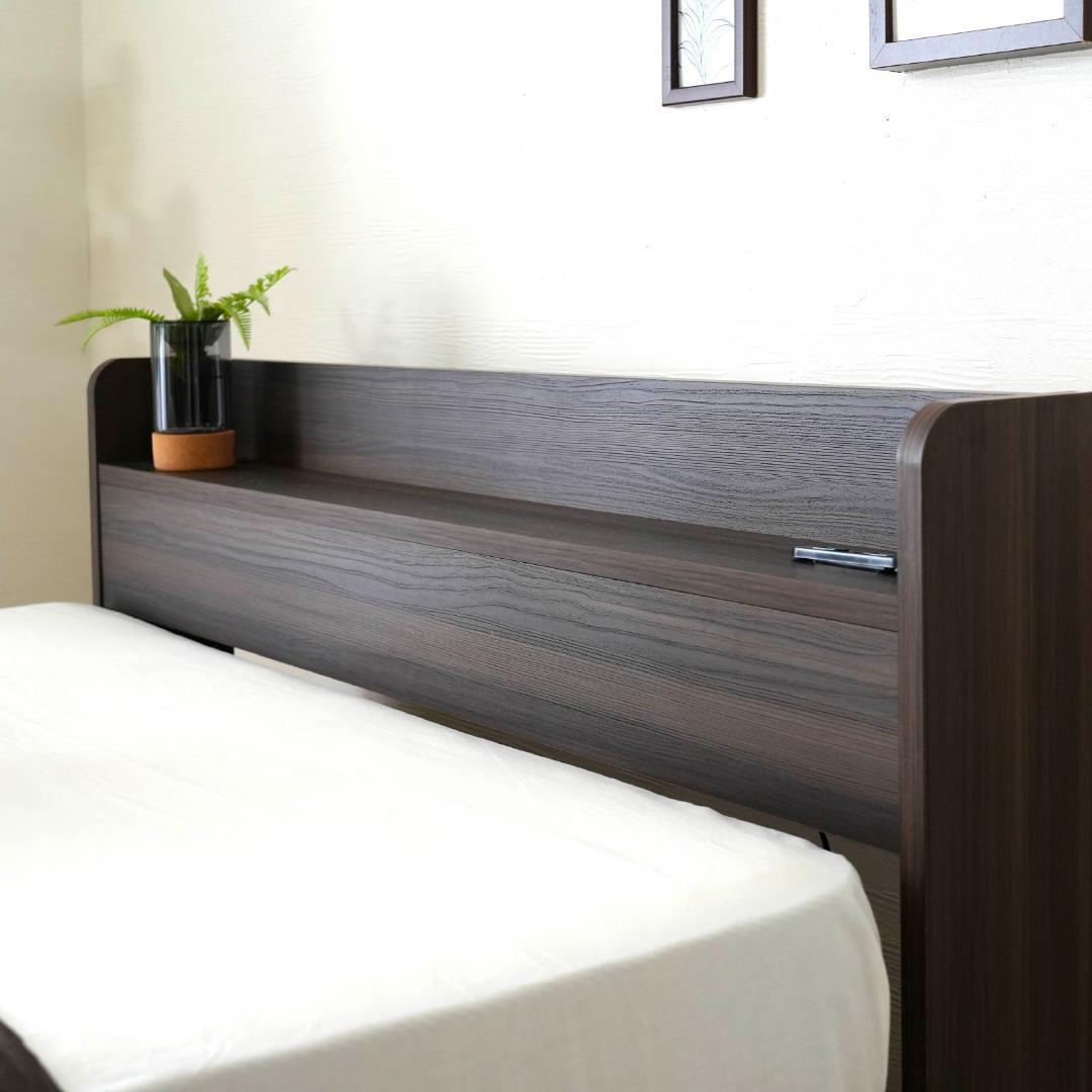 セミダブル ベッドフレー ム 単品 収納 コンセント 新品送料込 最短翌日着