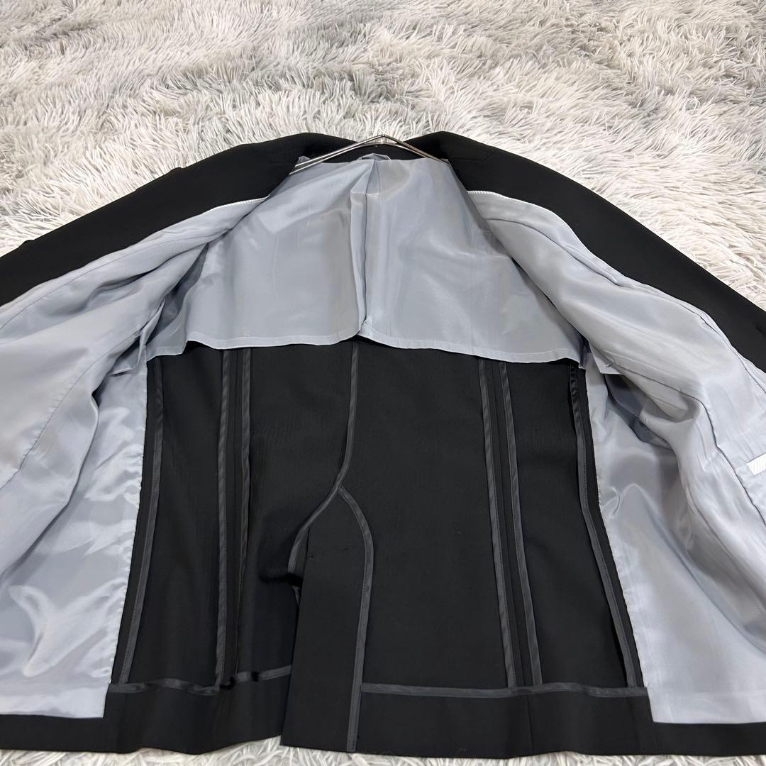 m6733【美品 SOFFICE】3L パンツスーツ上下 洗濯可 ストレッチ 黒