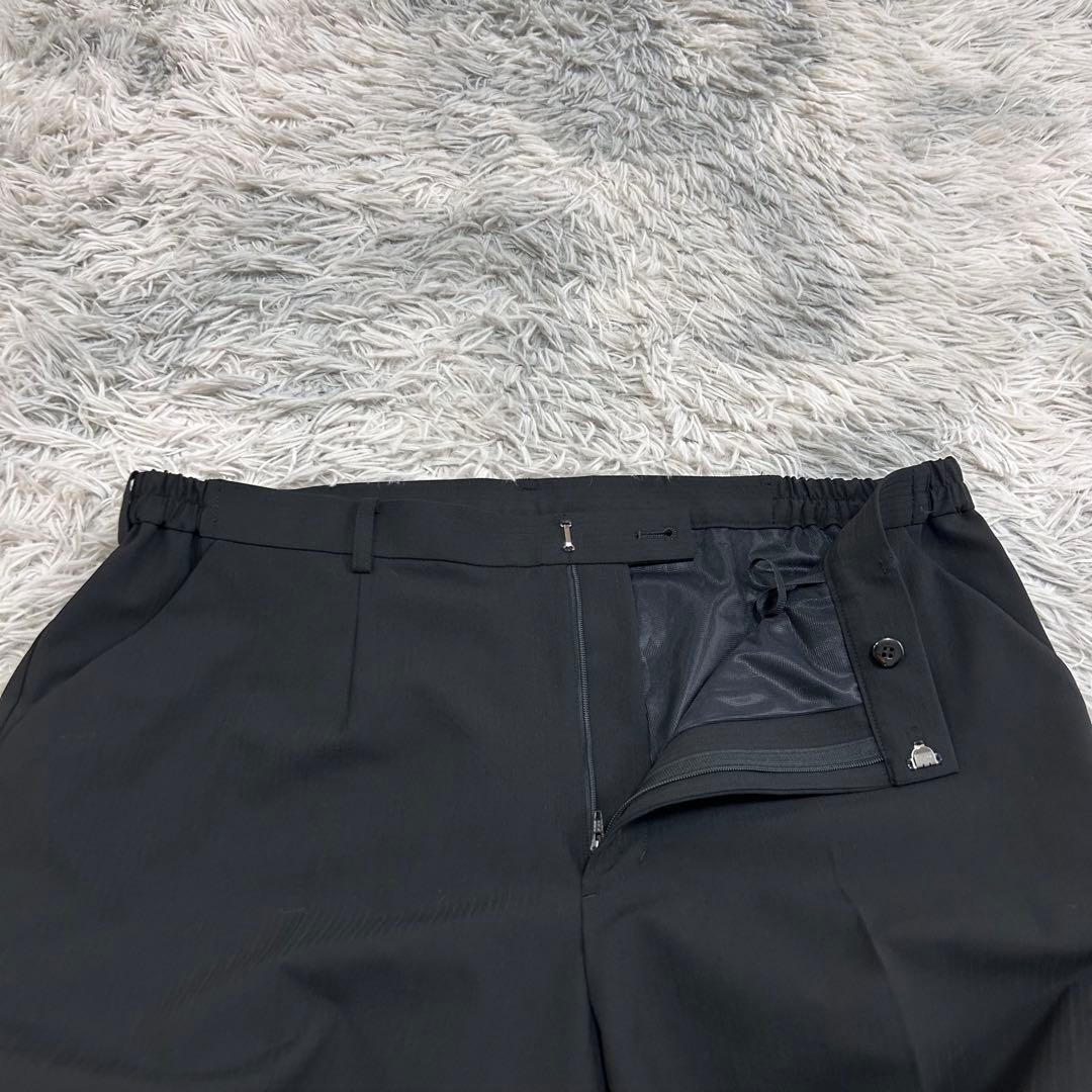 m6733【美品 SOFFICE】3L パンツスーツ上下 洗濯可 ストレッチ 黒