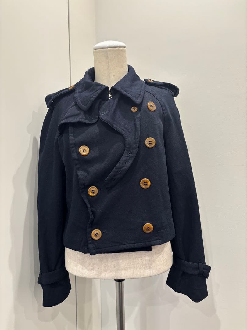 ［11AW］コムデギャルソン　ポリエステル縮絨　ショート丈トレンチコート