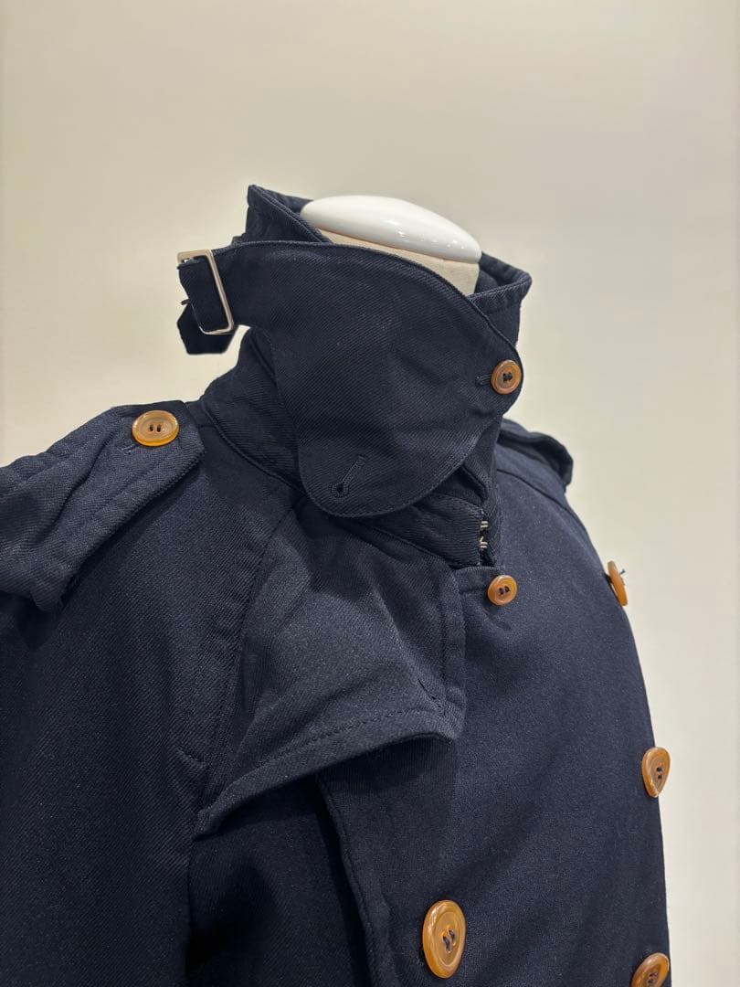 ［11AW］コムデギャルソン　ポリエステル縮絨　ショート丈トレンチコート