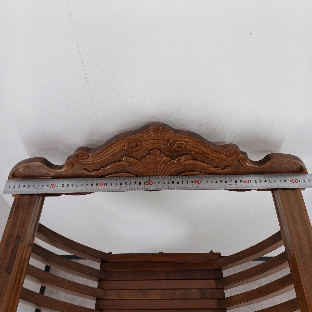 送料込み②アンティーク【ライオン頭部装飾の木製折りたたみ椅子】ヴィンテージ