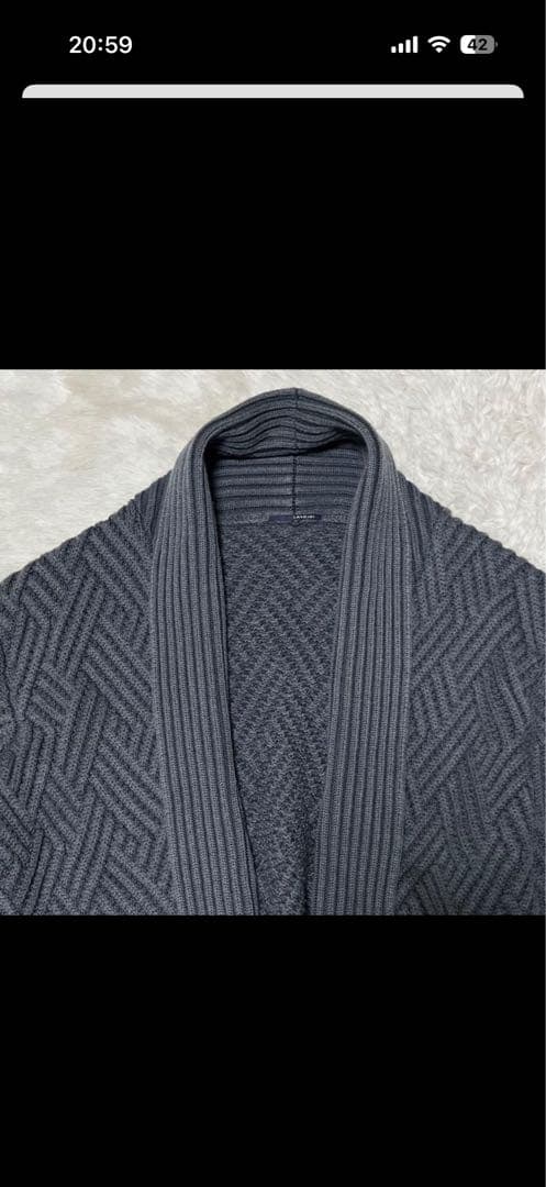 美品　メンズ　LARDINI ラルディーニ　ガウン　カーディガン　ベルト　ウール