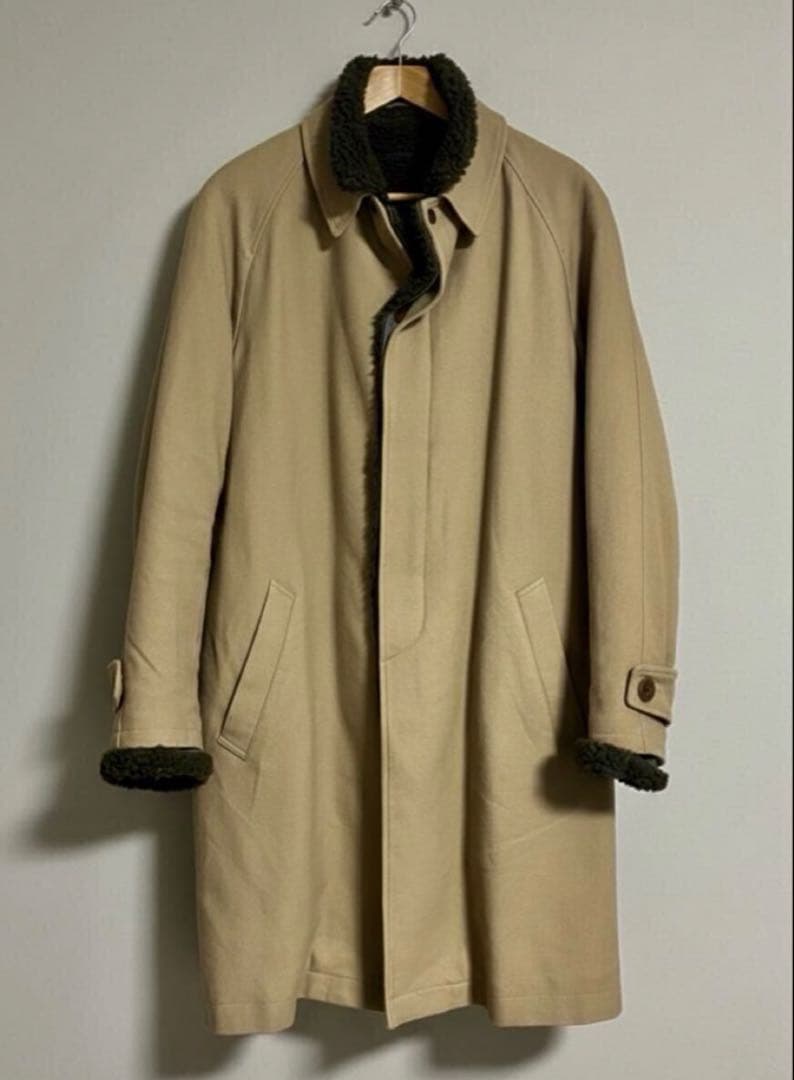 kolor BEACON アーミーサージ ボア ステンカラー コート ベージュ