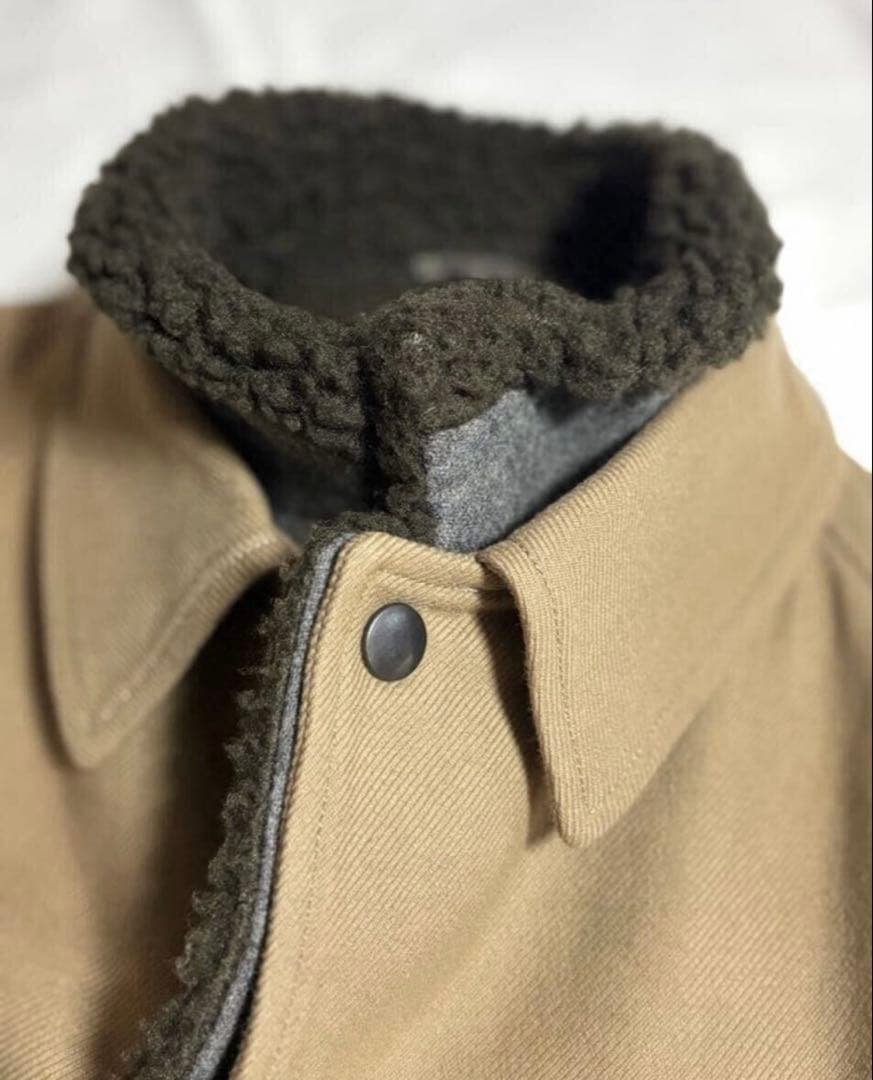 kolor BEACON アーミーサージ ボア ステンカラー コート ベージュ