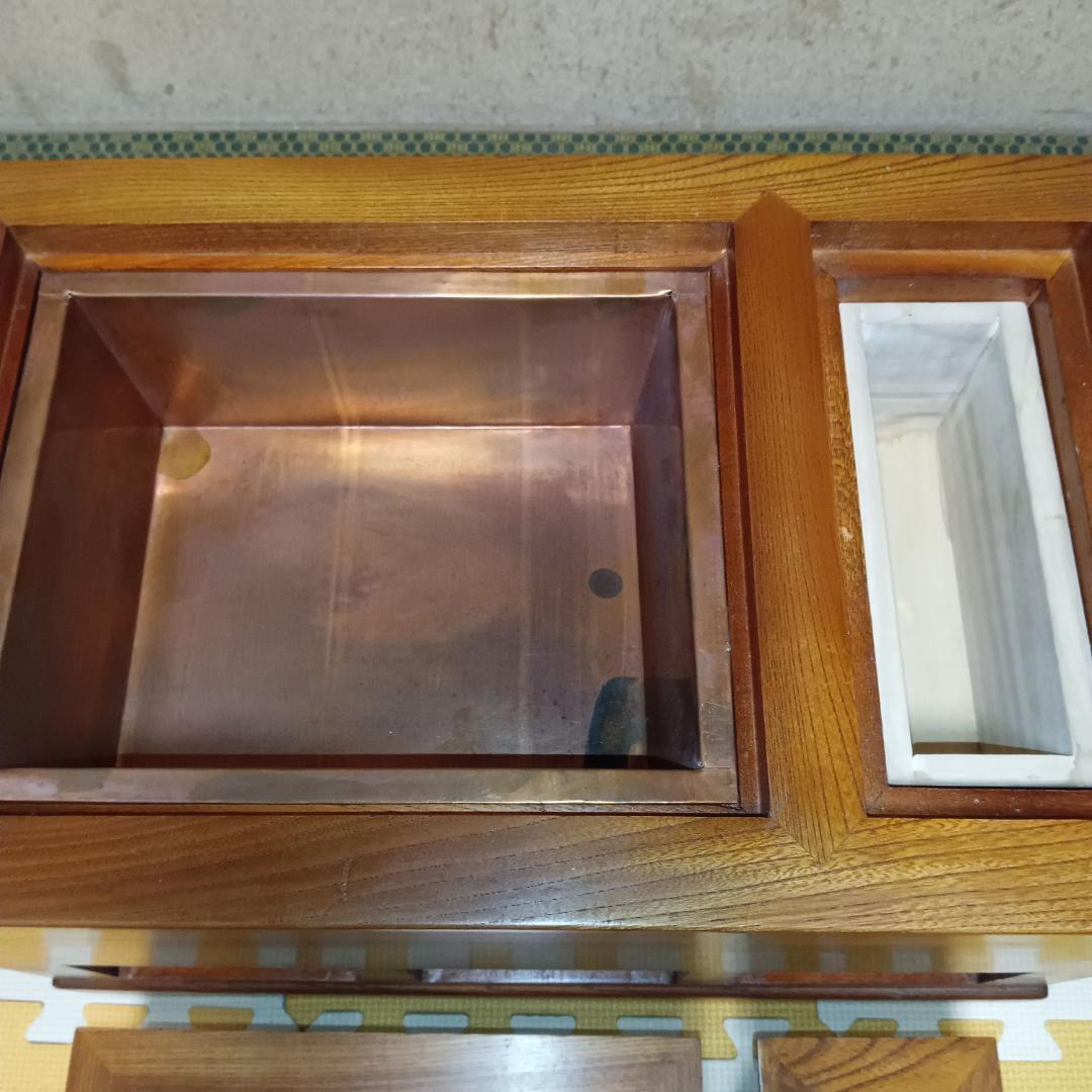 新品　長火鉢　関東長火鉢　関東火鉢　五徳　囲炉裏　アンティーク　江戸火鉢