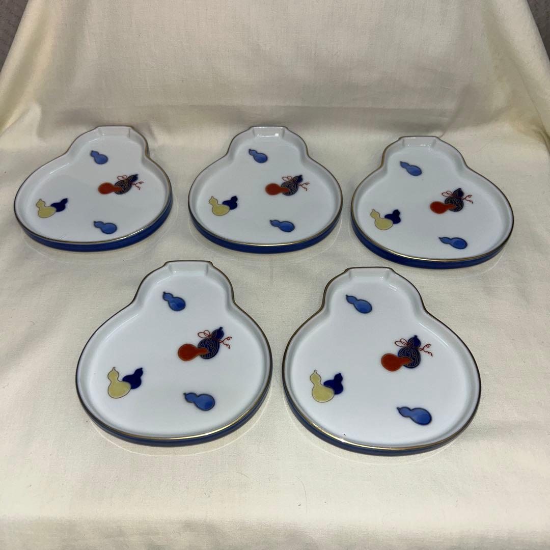 深川製磁　百年庵　瓢箪皿　５枚組