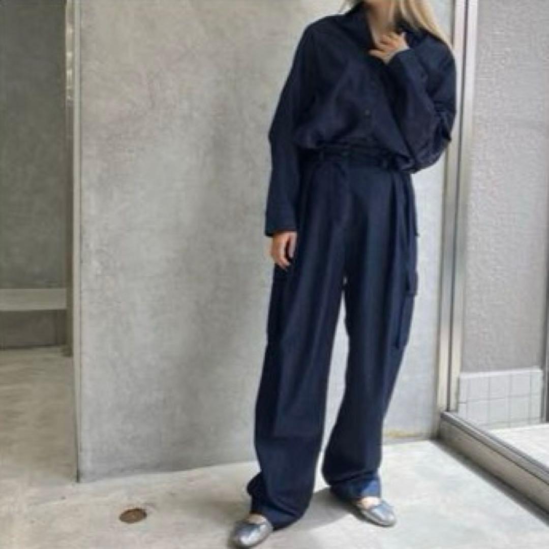 希少✨人気ドリスヴァンノッテン　タックデニムカーゴパンツワイドパンツ　インディゴ