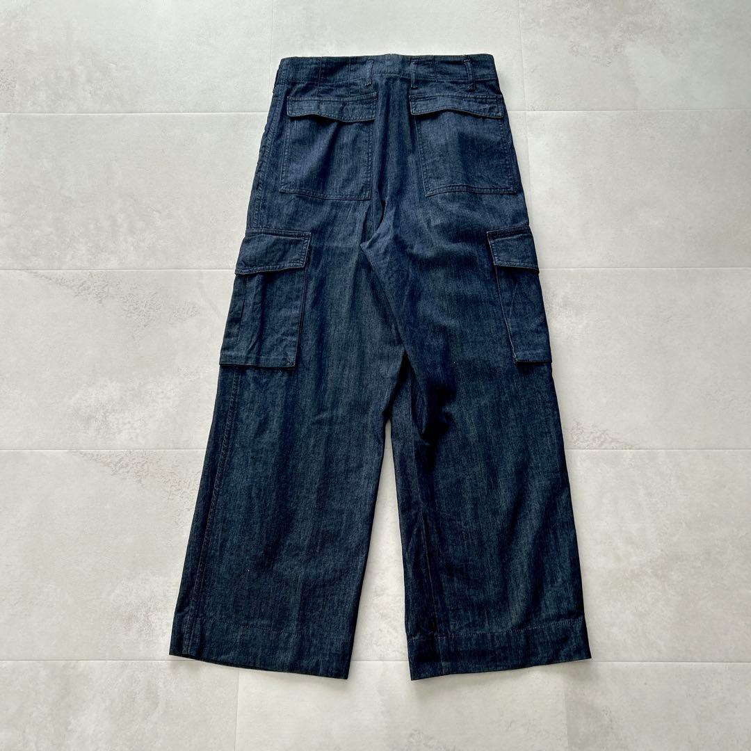 希少✨人気ドリスヴァンノッテン　タックデニムカーゴパンツワイドパンツ　インディゴ