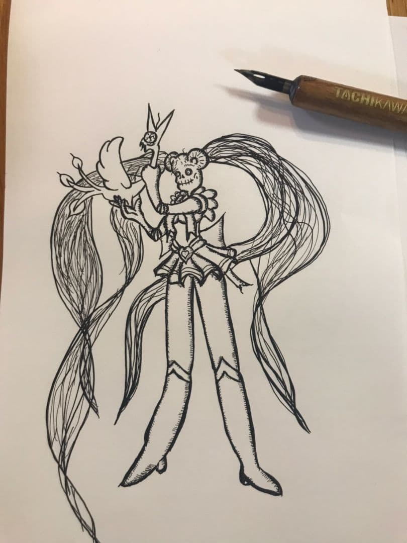 セーラー服を着たツインテール少女 イラスト