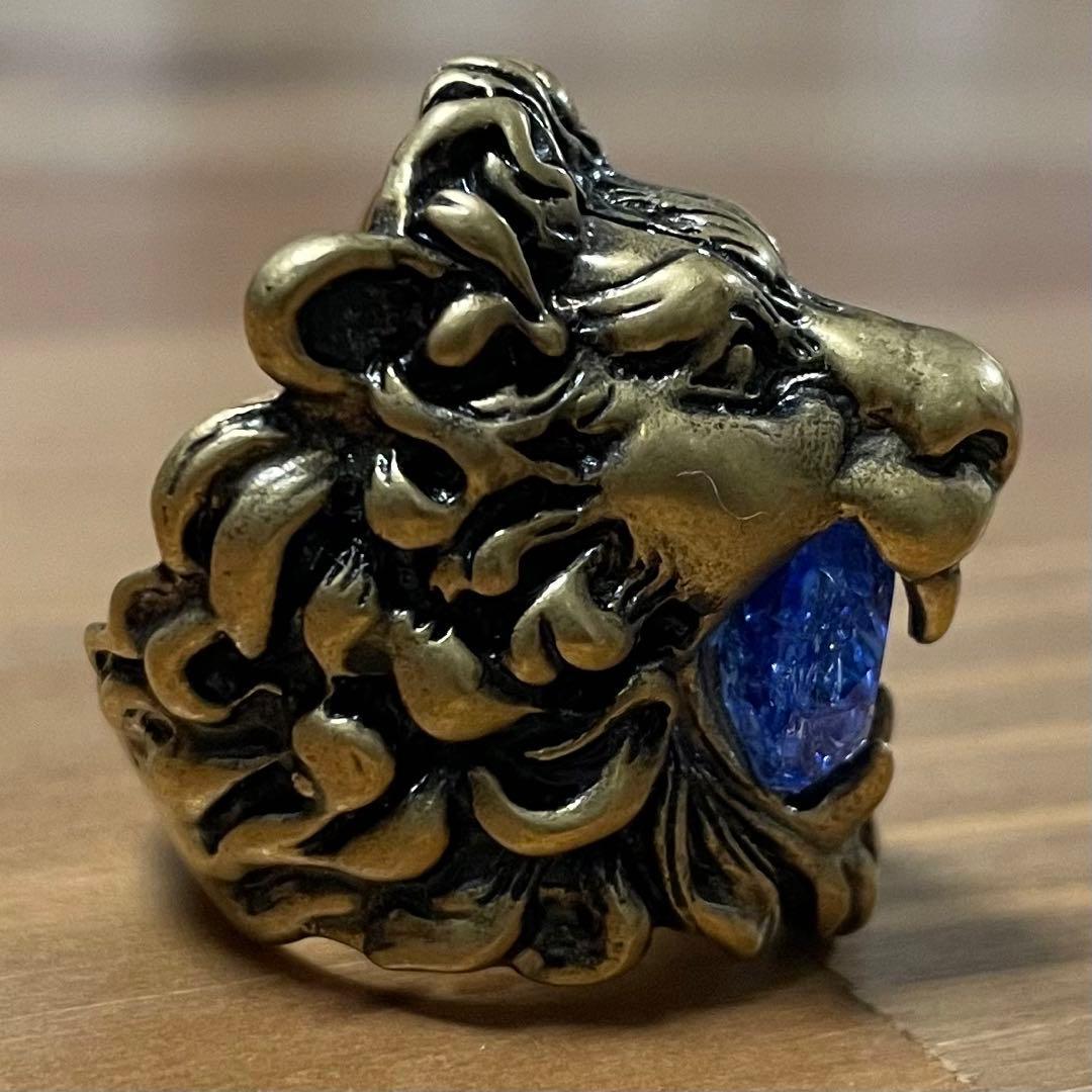 GUCCI グッチ リング 10号 ミケーレ期 ライオンヘッド ゴールド