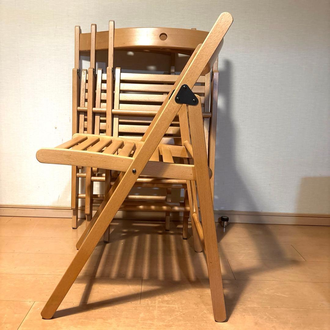 9/12まで！IKEA FROSVIフロースヴィ 折りたたみ椅子4脚まとめ売り