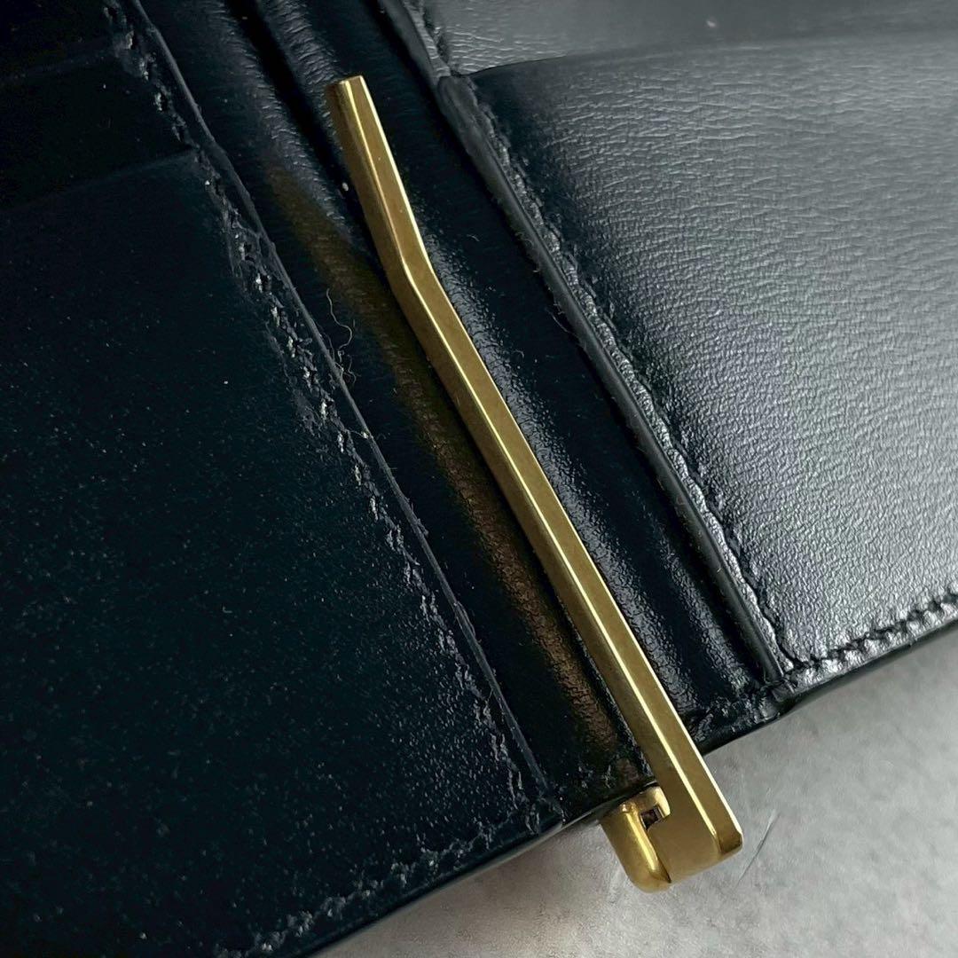 【未使用級】サンローラン マネークリップ YSL レザー ブラック コンパクト