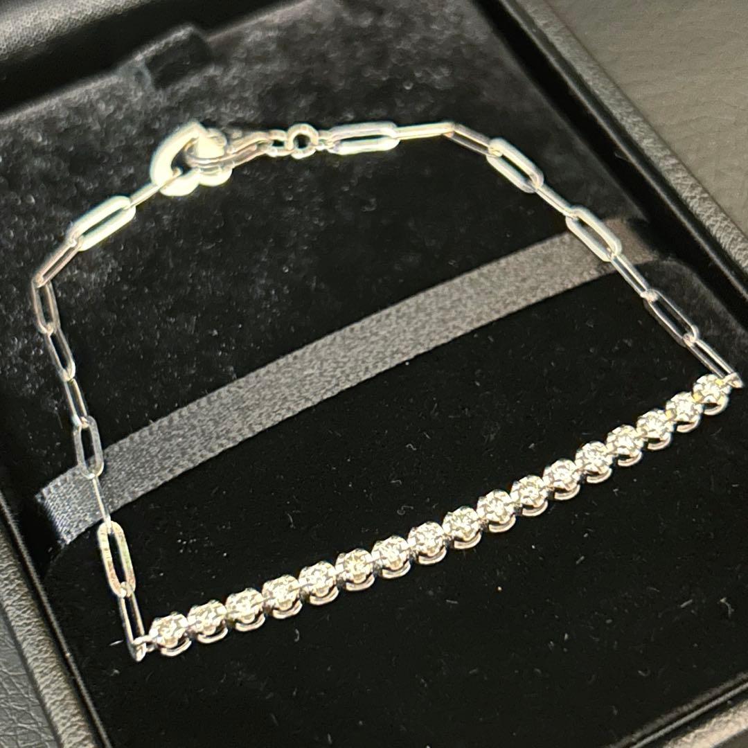 K18WG ダイヤ0.5ct ブレスレット 美品 18金 ダイヤモンド