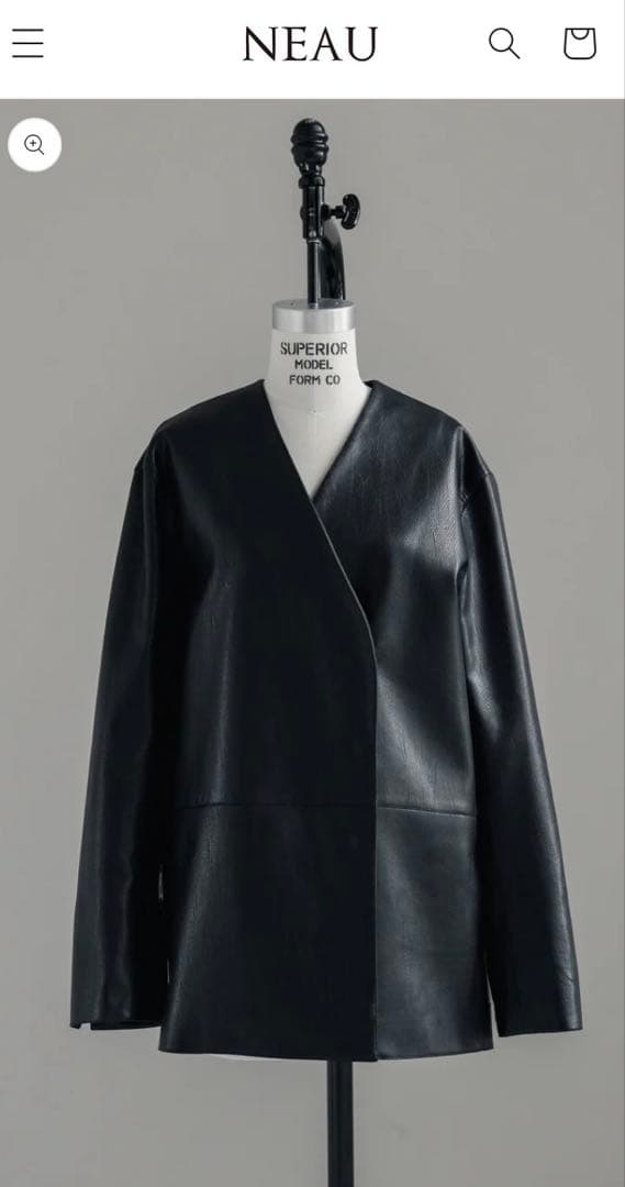 NEAU collarless leather jacket サイズ1 レザー